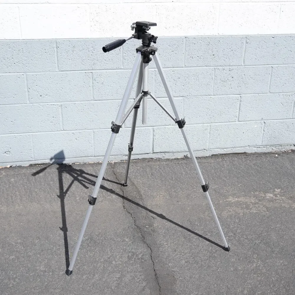 Metal Camera Tripod Aluminum Adjustable Height Stand Silver Black